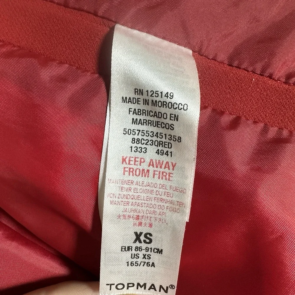 Vintage Topman Men's Red Zipped Track Jacket Size XS